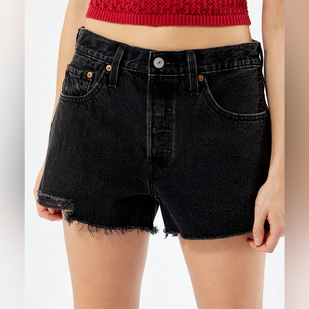 Levi’s Black Denim Jean Shorts 501’s Size 28